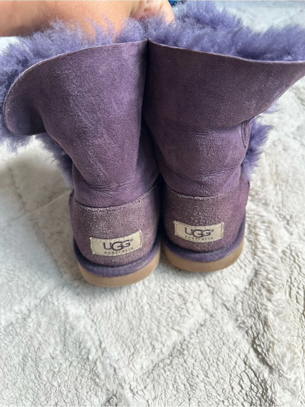 *FLAWED* Ugg Australia | Purple Bailey Button Boots Shoes | Size 4 Girls